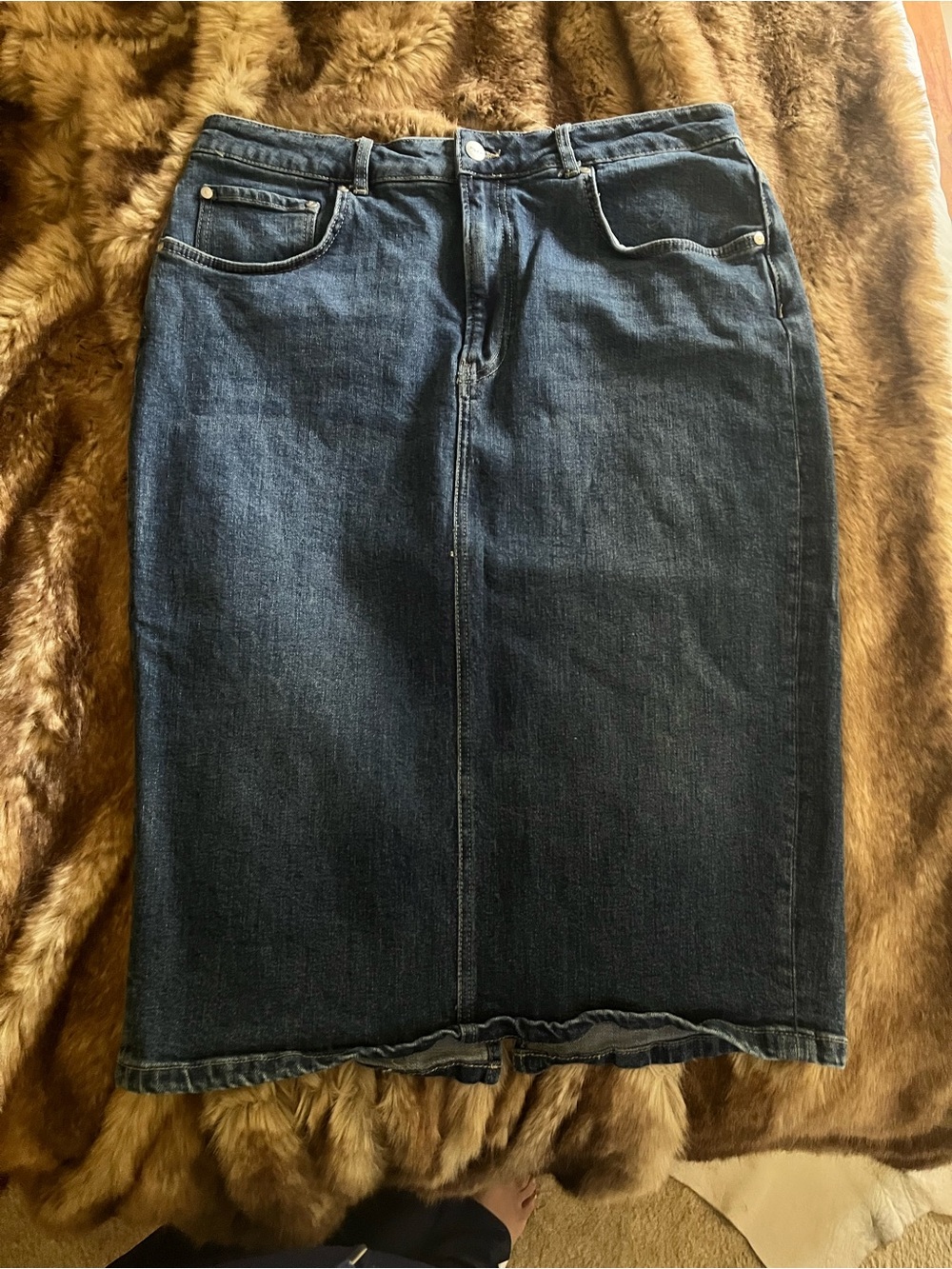 Pilcro Indigo Denim Pencil Skirt